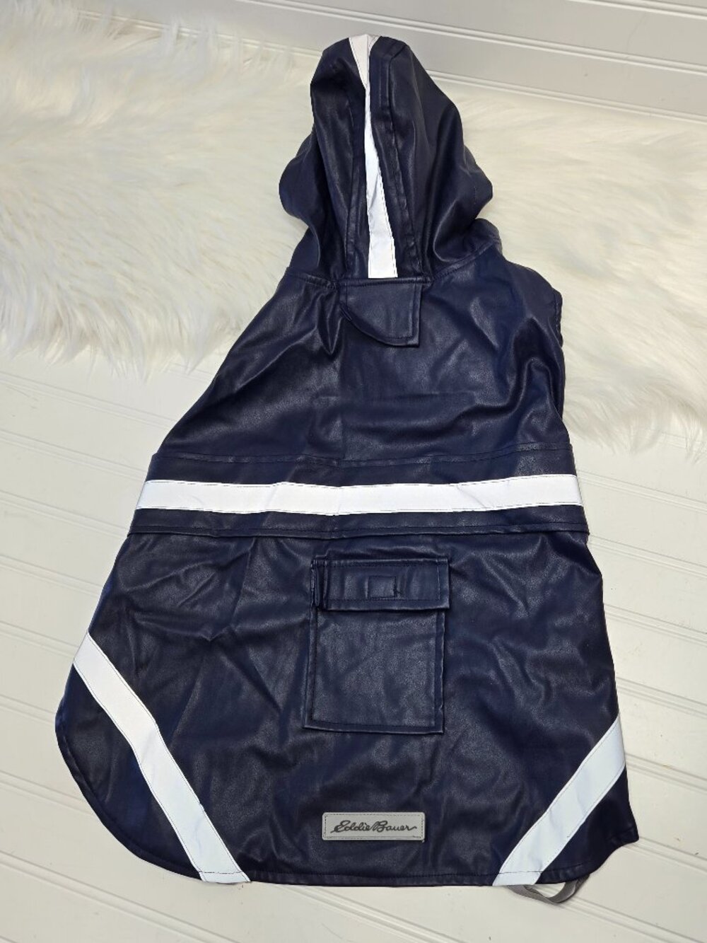 Eddie Bauer LG Dog Jacket Breathe-Comfort Waterproof Windproof Navy Reflective